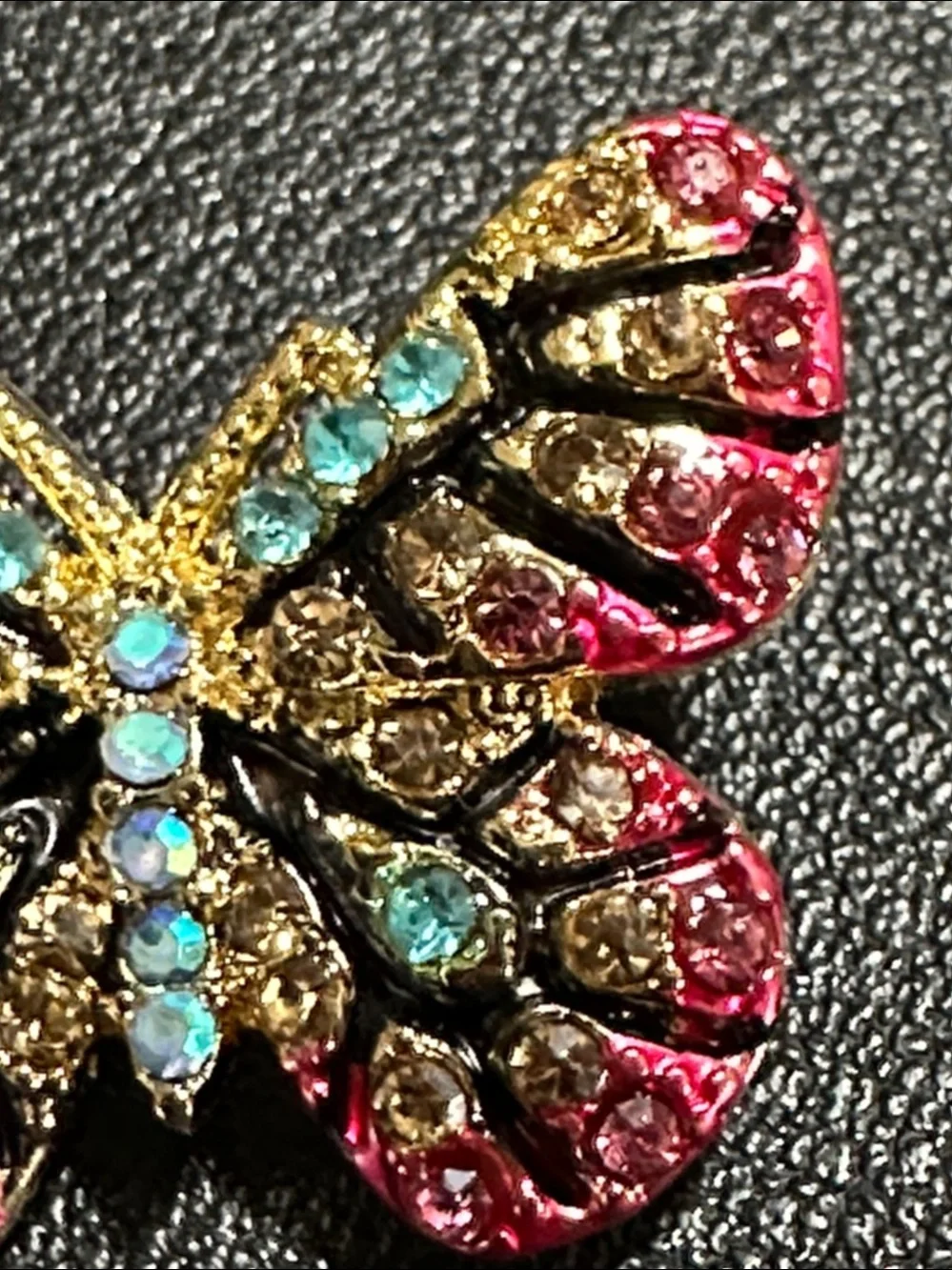 Roman 2017 Bereavement 18k Gold Plate & Crystal Accent Butterfly Brooch